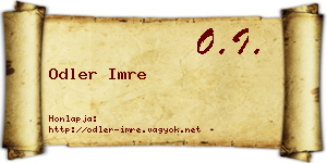 Odler Imre névjegykártya